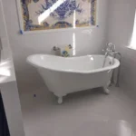 Bathroom with clawfoot style tub