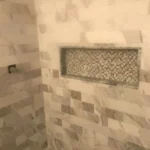 Tile shower niche detail